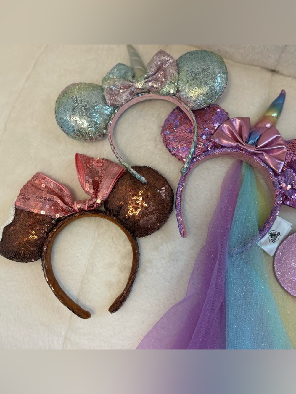 Lot of 6 Authentic Disney Parks Ears Like new or NWT Haunted Mansion, Lilac - Picture 6 of 7